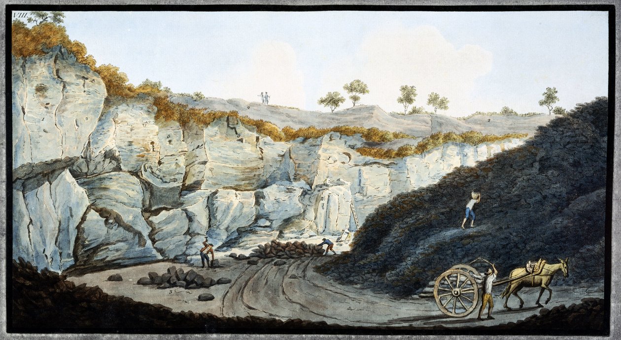 Estratos de lava do Monte Vesúvio, Reino de Nápoles, c 1767 de Unbekannt