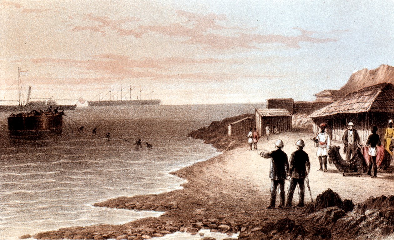 Colocação do cabo telegráfico através do Oceano Índico entre Bombaim e Aden, 1870 de Unbekannt