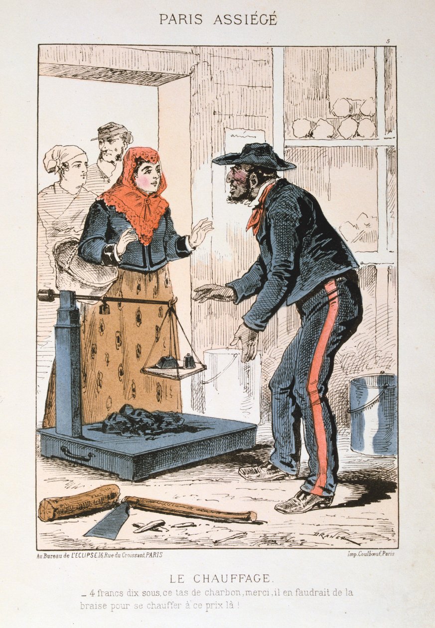 Le Chauffage, cerco de Paris, 1870-1871 de Unbekannt