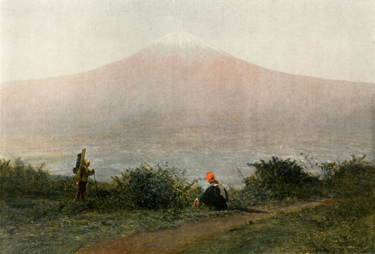 O Fousi-Yama, Voican do Japão, Monte Fuji, Vulcão no Japão, 1900. de Unbekannt