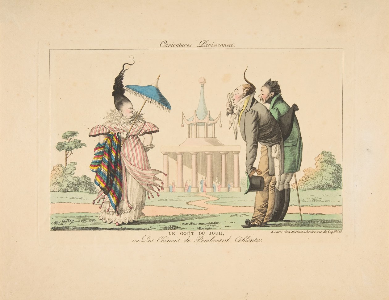 Le Goût du Jour ou Des Chinois, do Boulevard Coblentz, de Caricatures Parisiennes, ca. 1815 de Unbekannt