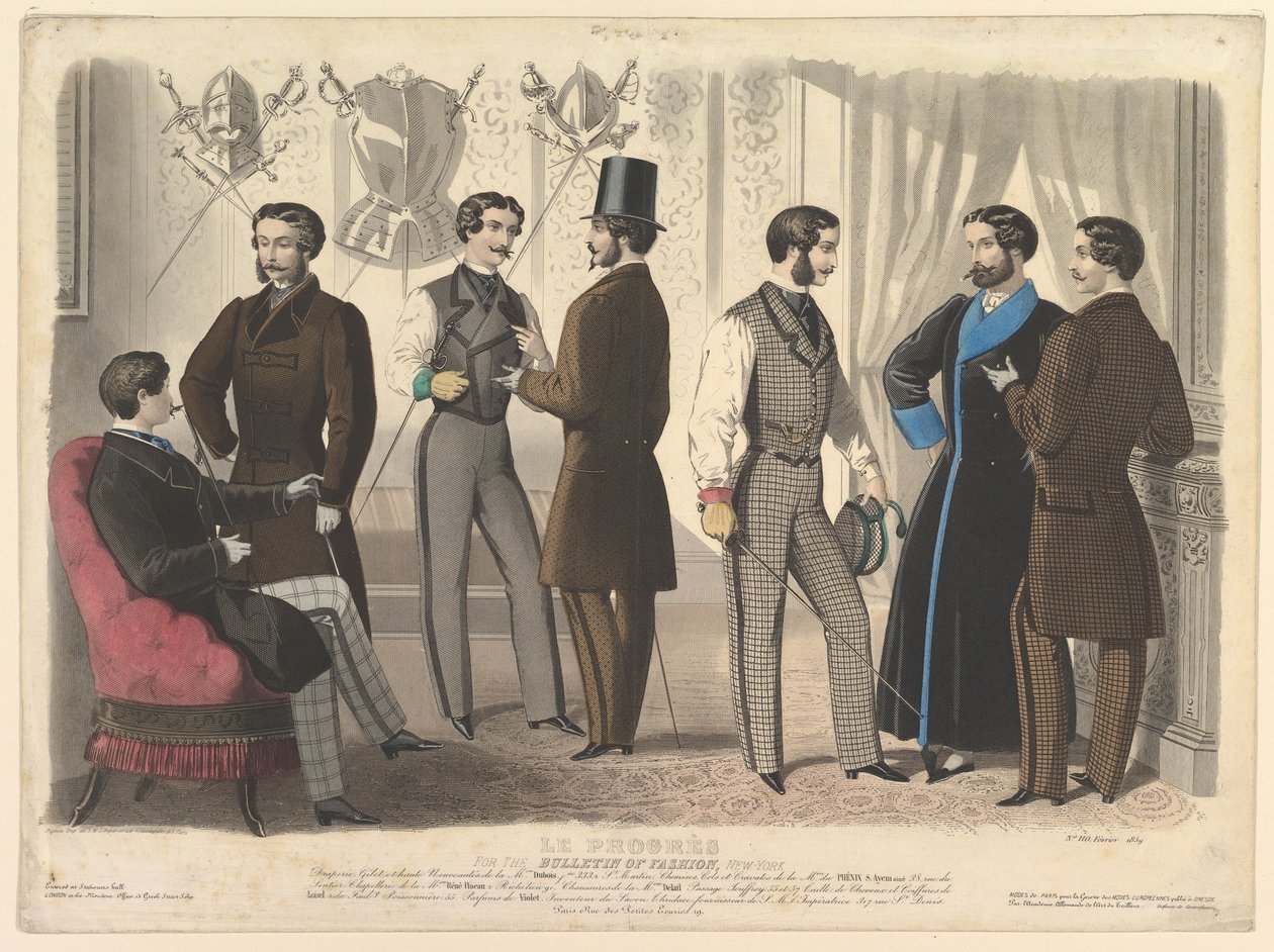 Le Progrès, para o Boletim de Moda, Nova York, nº 110, de Modes de Paris, fevereiro de 1859. de Unbekannt