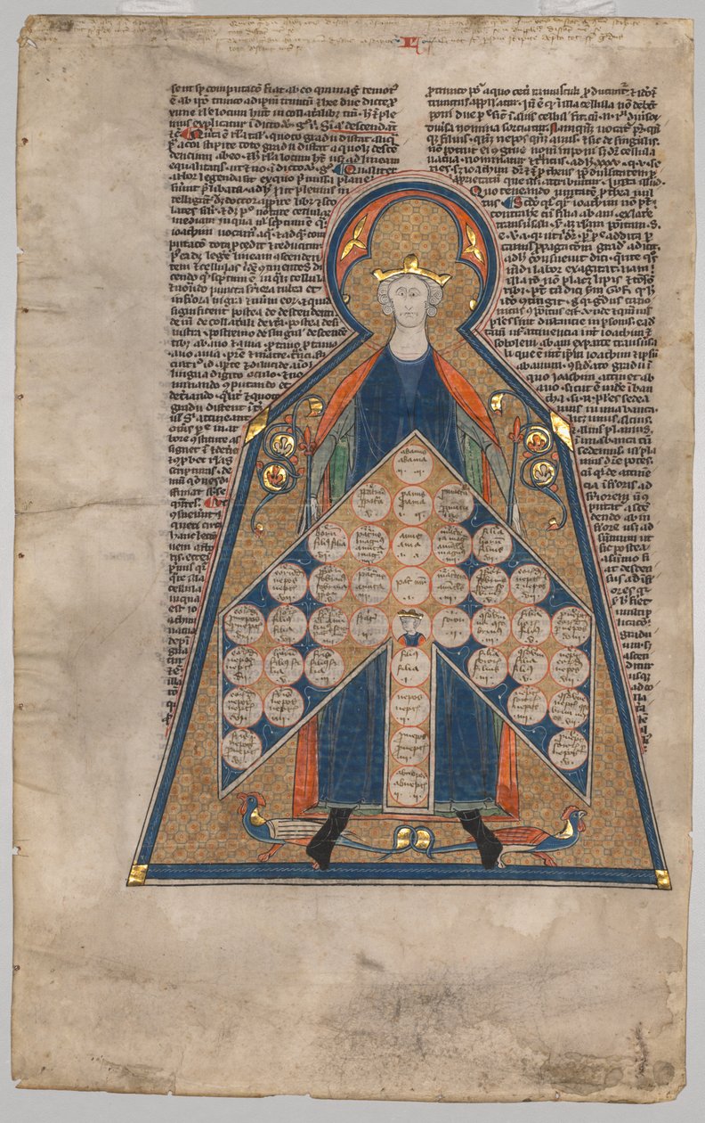 Folha Excisada de Henrique de Segusios Summa Aurea: Tabela de Consanguinidade, c. 1280 de Unbekannt