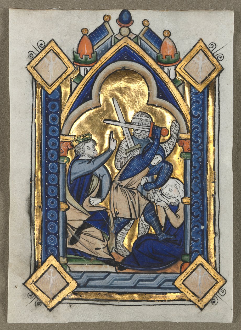 Folha Excisada de Saltério: Massacre dos Inocentes, c. 1260 de Unbekannt