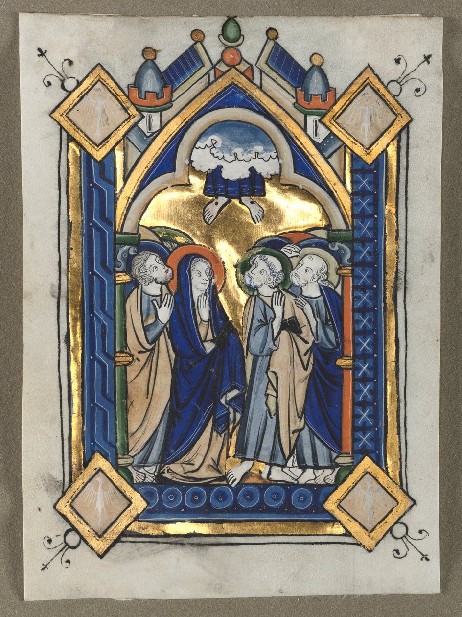 Folha Excisada de um Saltério: A Ascensão, c. 1260 de Unbekannt