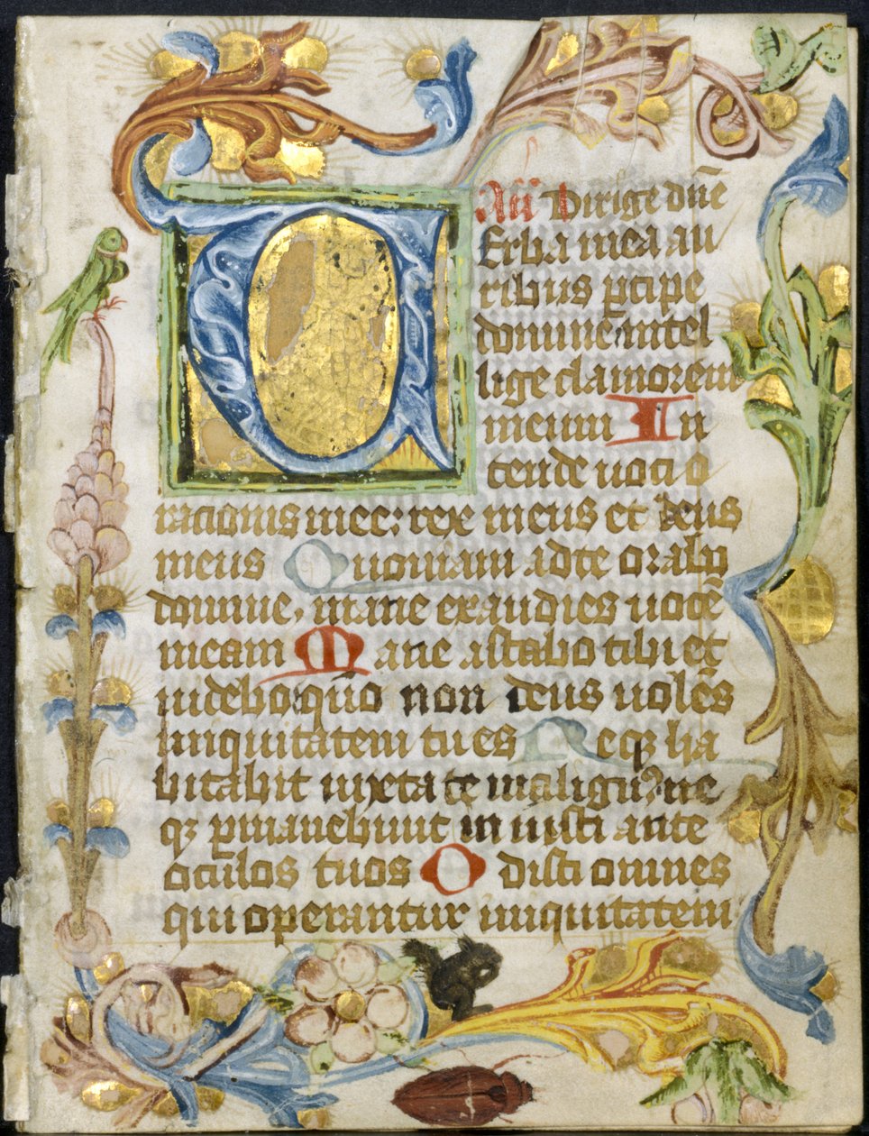 Folha de um livro de horas: V inicial com borda floral, c. 1460-1500. de Unbekannt