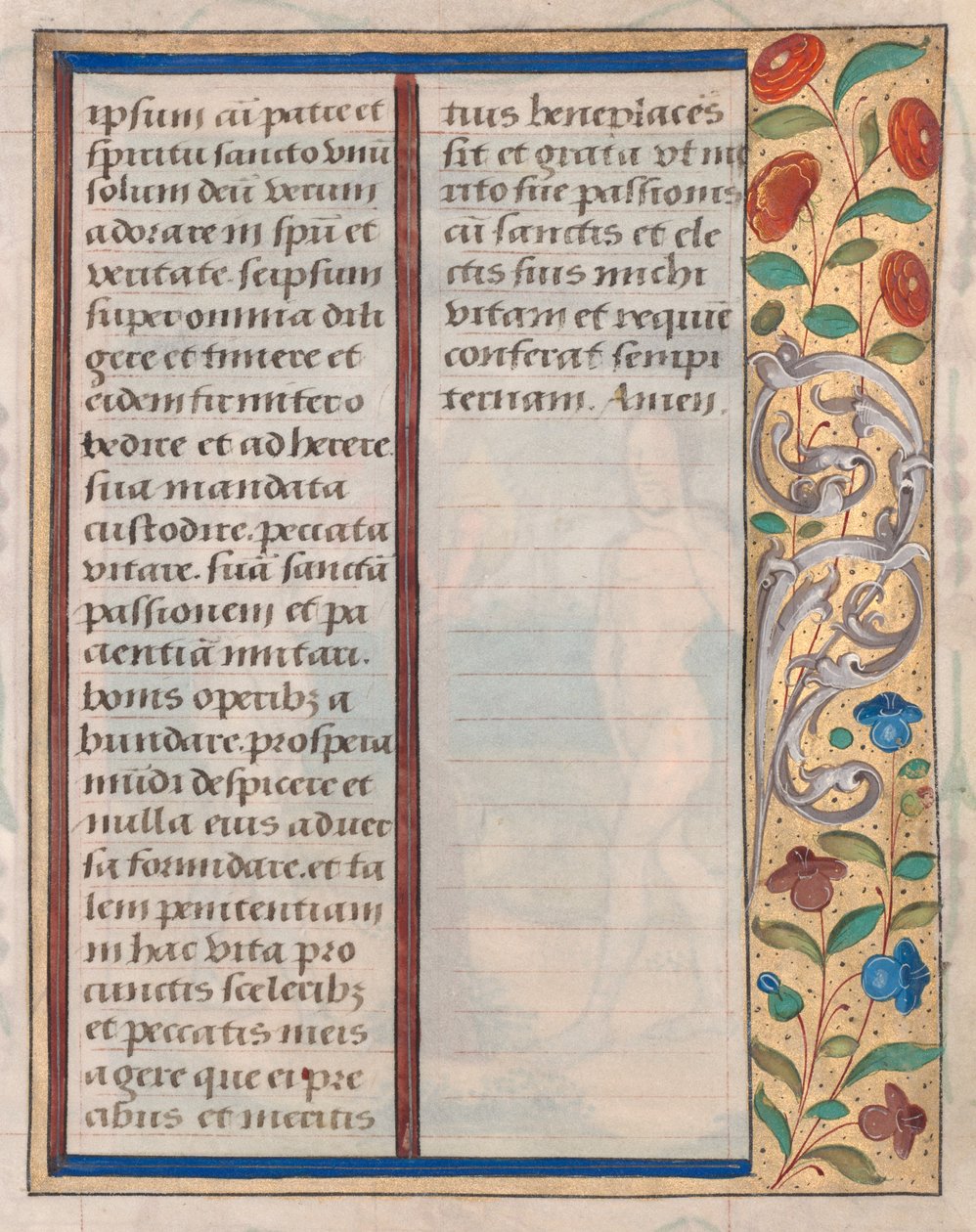 Folha de um livro de horas: Texto com borda ilustrada verso, c. 1510 de Unbekannt