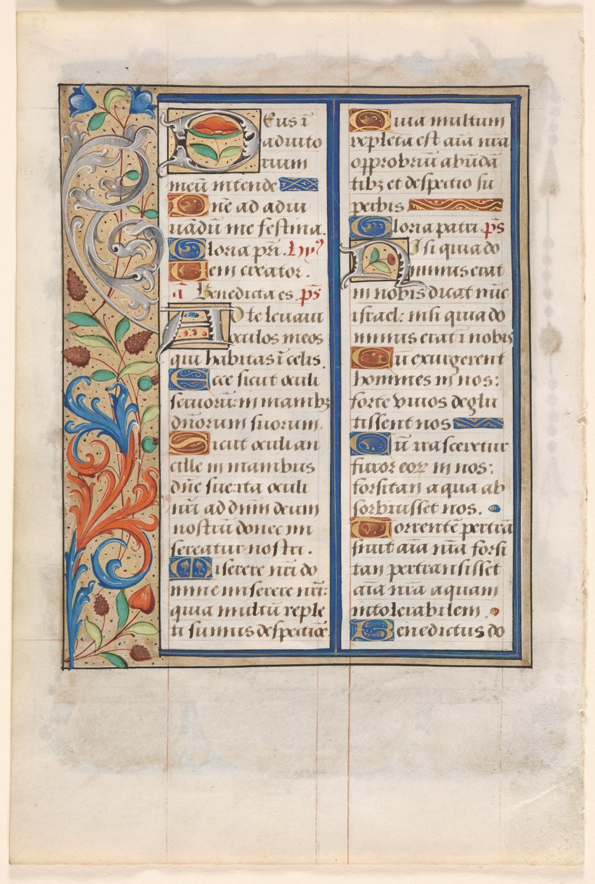 Folha de um livro de horas: Texto com borda ilustrada verso, c. 1510 de Unbekannt