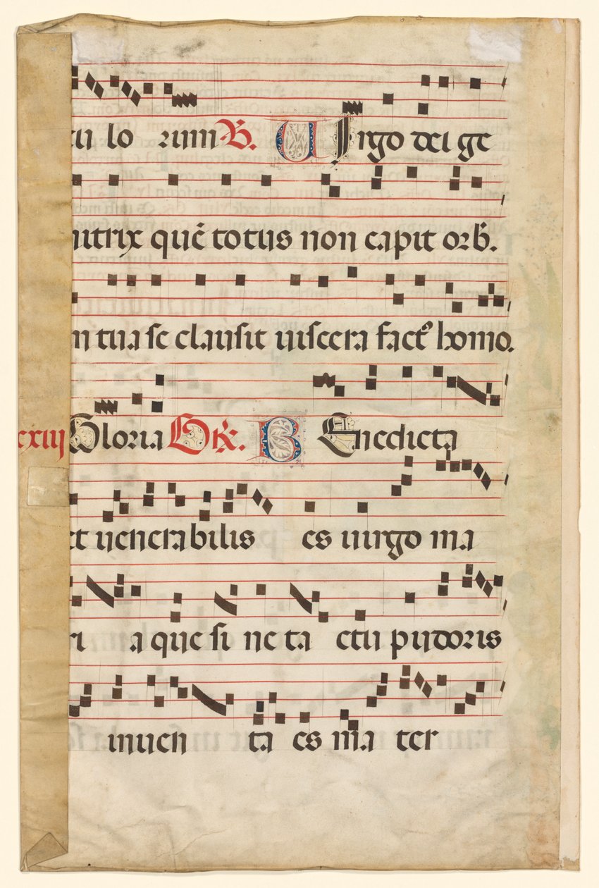 Folha de um gradual com música verso, c. 1420-1450. de Unbekannt