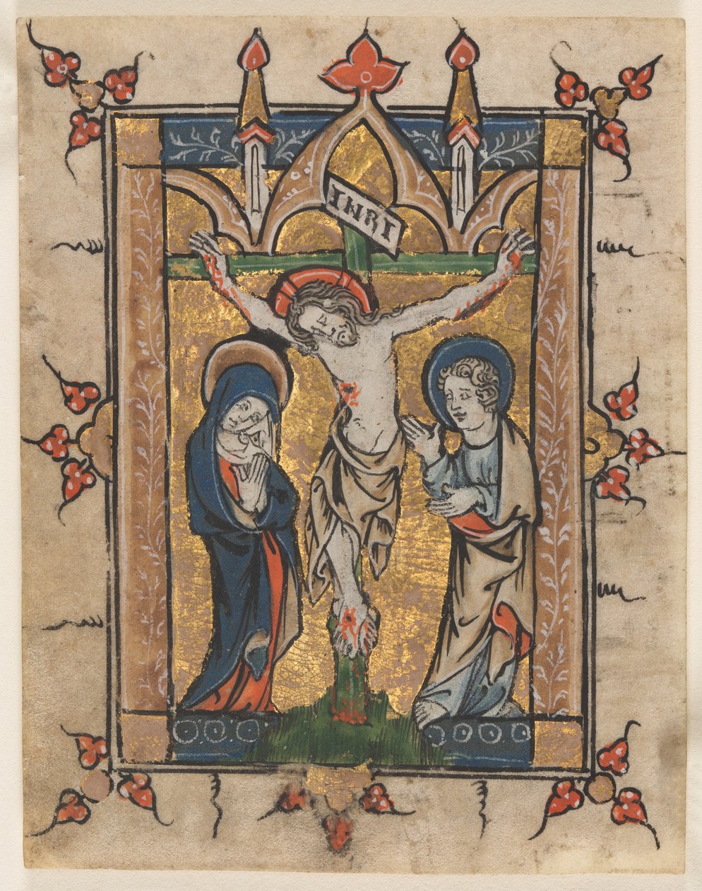 Folha de um Saltério: A Crucificação, c. 1300-1330. de Unbekannt