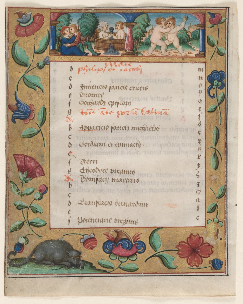 Folha de um Saltério e Livro de Orações: Página de Calendário com Trabalhos verso, c. 1524 de Unbekannt