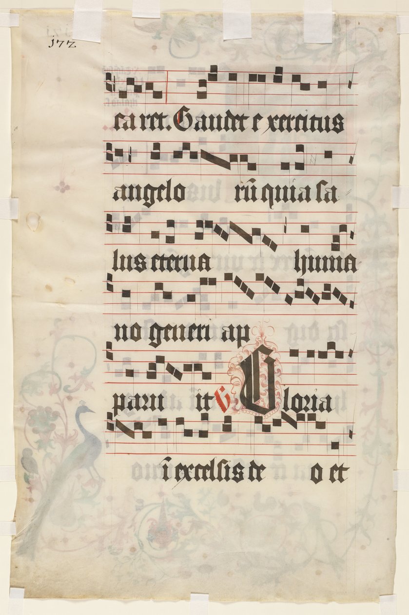 Folha de um antifônico: Texto verso, c. 1480 de Unbekannt