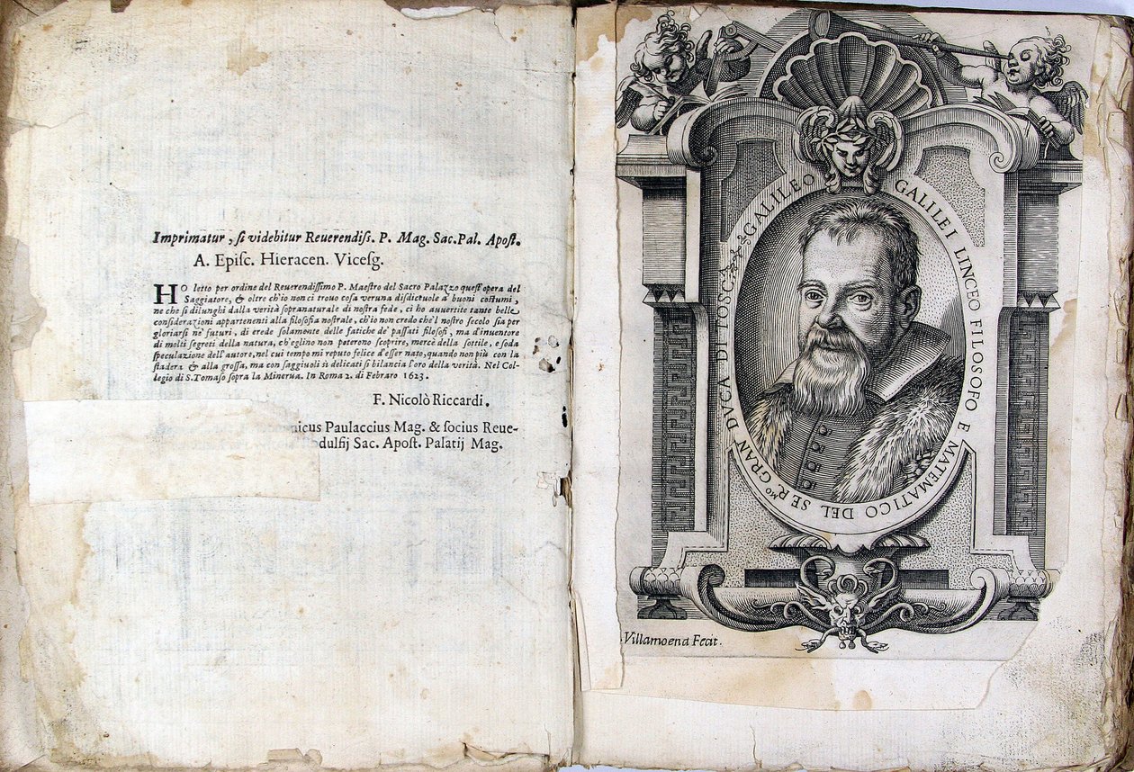 Folha do livro The Assayer Il Saggiatore de Galileo Galilei, 1623 de Unbekannt