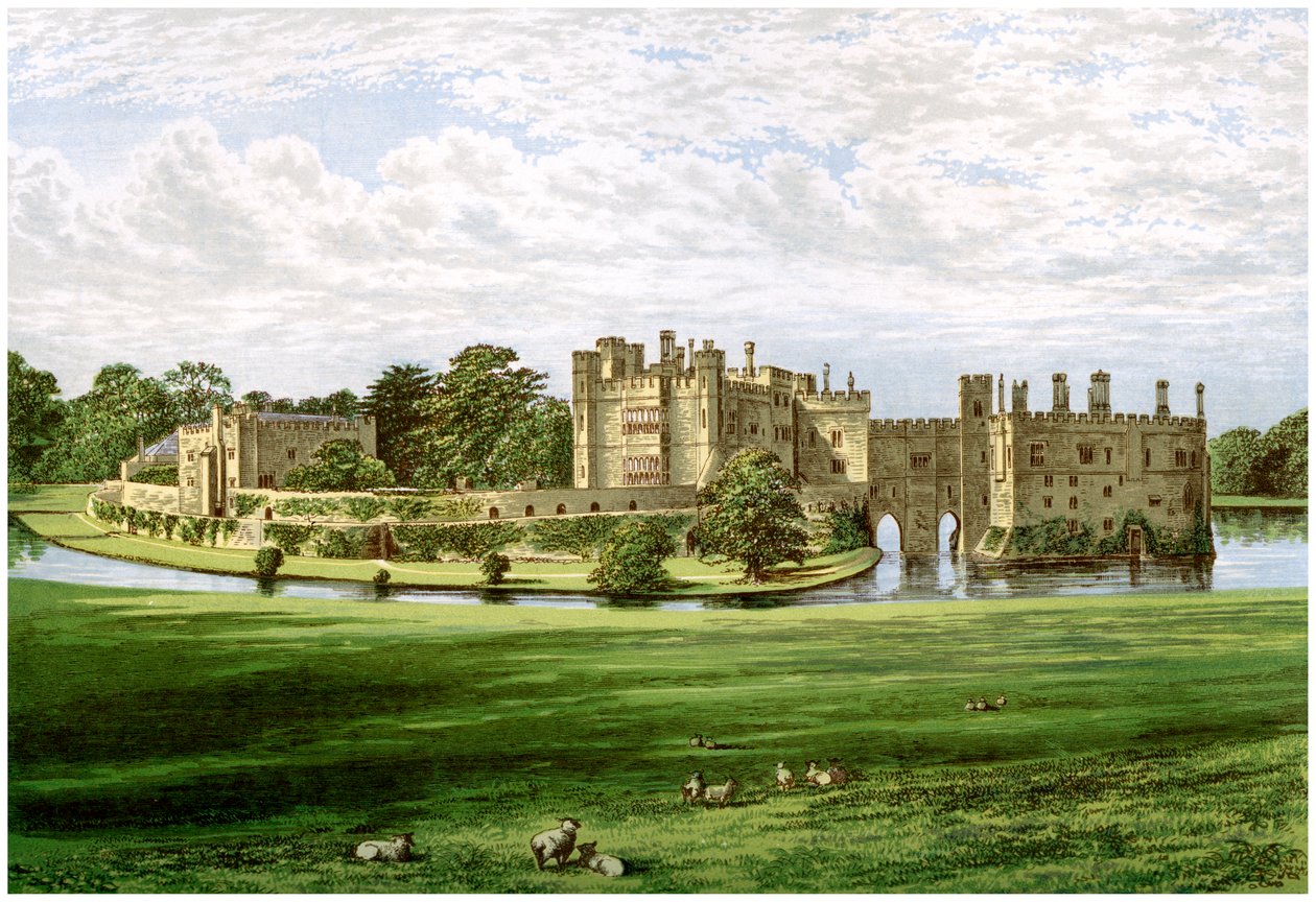 Castelo de Leeds, Kent, casa da família Wykeham-Martin, c1880 de Unbekannt