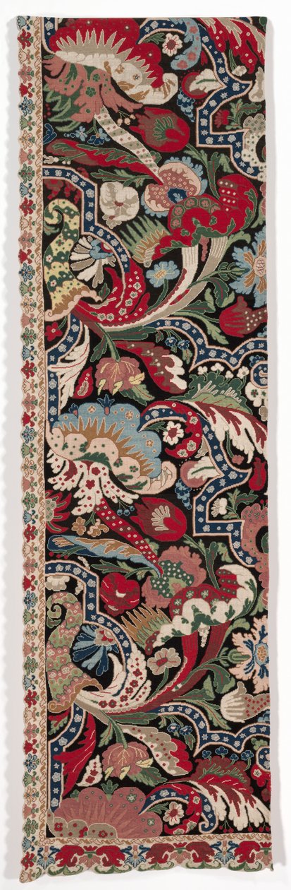 Metade esquerda de um par de tapeçarias de cama de bordado no estilo Bizarro, 1710-1720. de Unbekannt