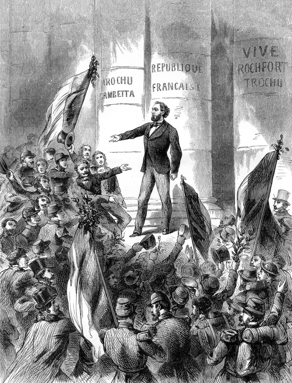 Leon Gambetta proclamando a República da França, 4 de setembro de 1870 1882-1884 de Unbekannt