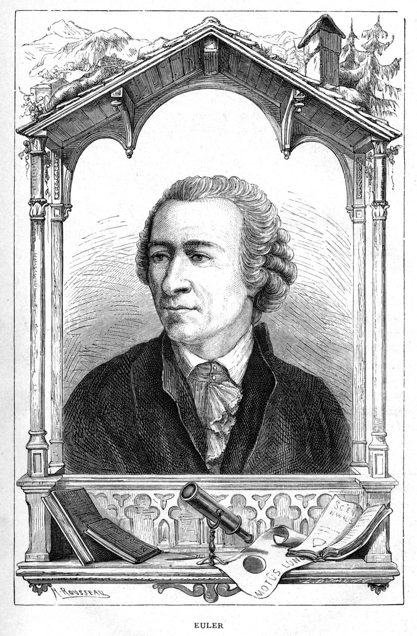 Leonhard Euler 1707-1783, matemático suíço, 1874 de Unbekannt