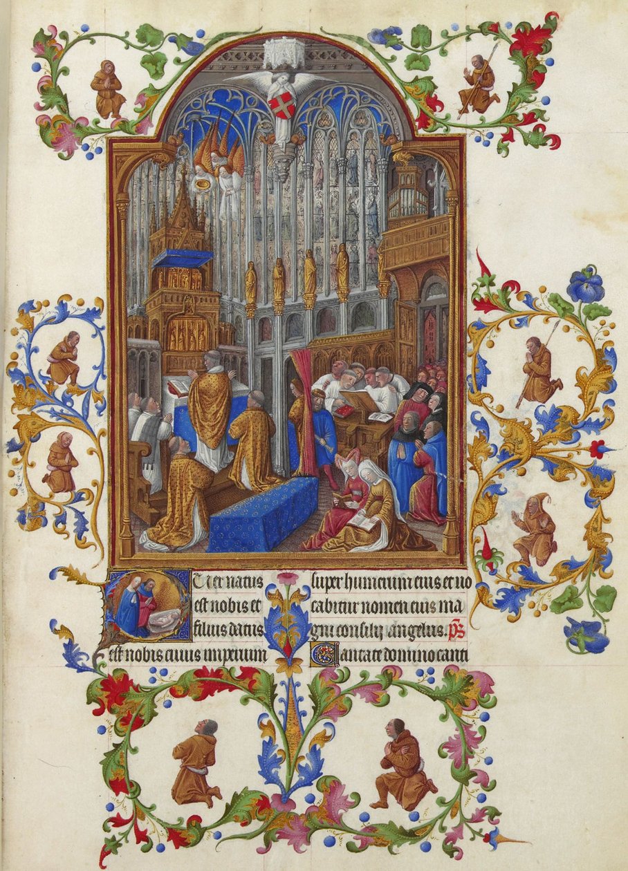 Les Très Riches Heures du Duc de Berry, Folio 158r - A missa de Natal de Unbekannt