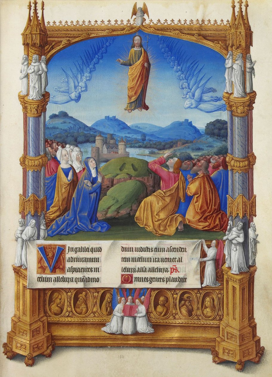 Les Très Riches Heures du Duc de Berry, Folio 184r - A Ascensão de Unbekannt