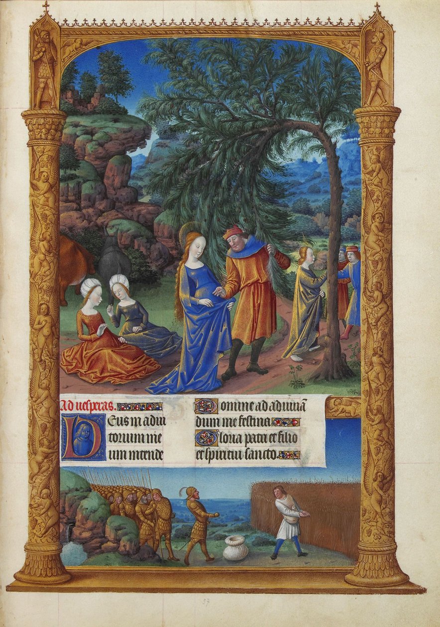 Les Très Riches Heures du Duc de Berry, Folio 57r - O Voo para o Egipto de Unbekannt