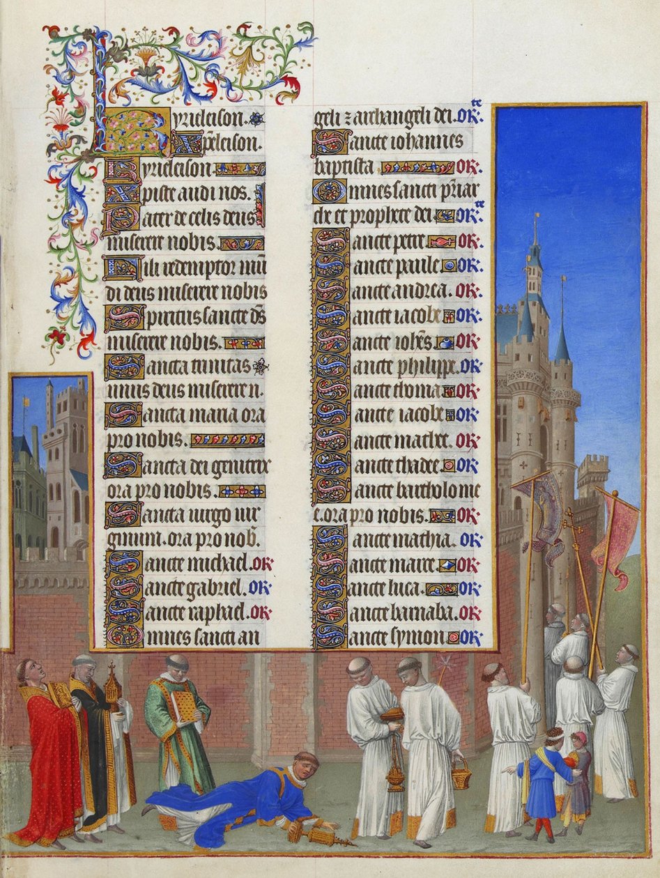 Les Très Riches Heures du Duc de Berry, Folio 72r - A procissão de São Gregório de Unbekannt