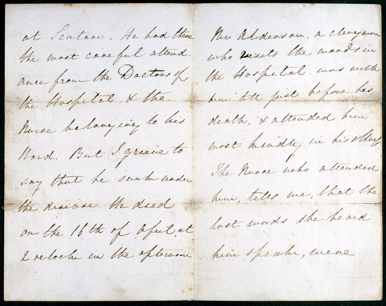 Carta de Florence Nightingale, Maio de 1856 de Unbekannt