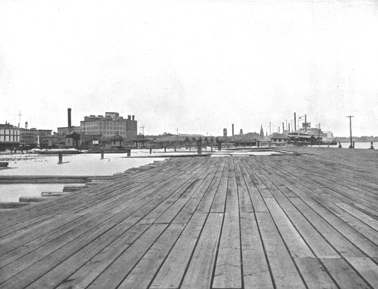 Aterragem do Dique e do Barco a Vapor, Nova Orleans, Louisiana, EUA, c1900. de Unbekannt