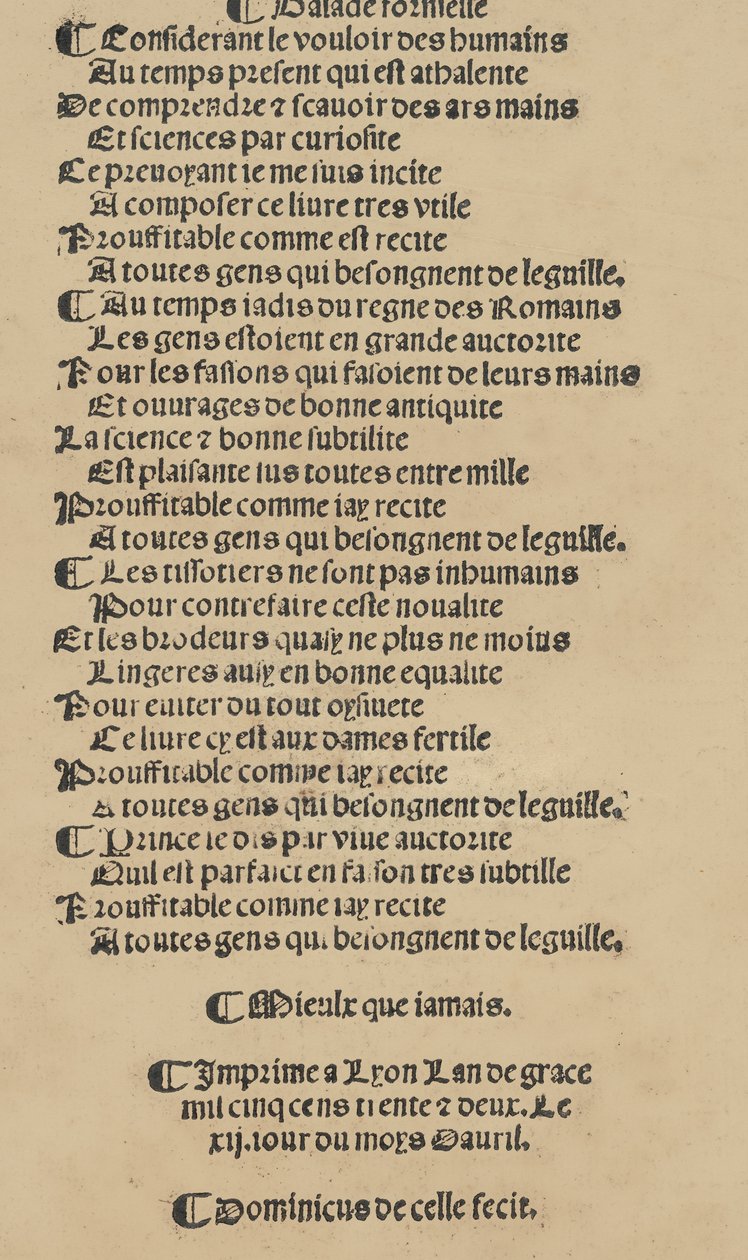 Libreto nouellamete composto para mestre Domenico da Sera... obra de todos os s..., 12 de abril de 1532. de Unbekannt