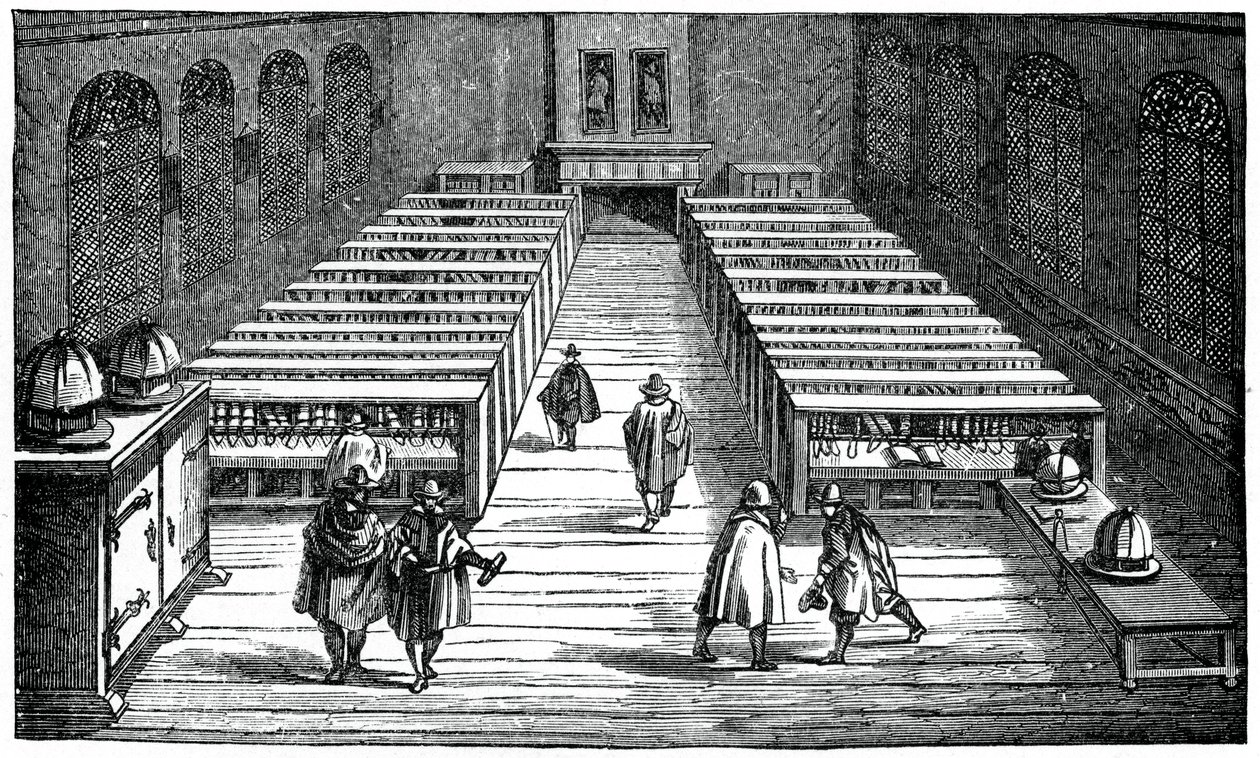 Biblioteca da Universidade de Leyden, Holanda, século XVII, 1870 de Unbekannt