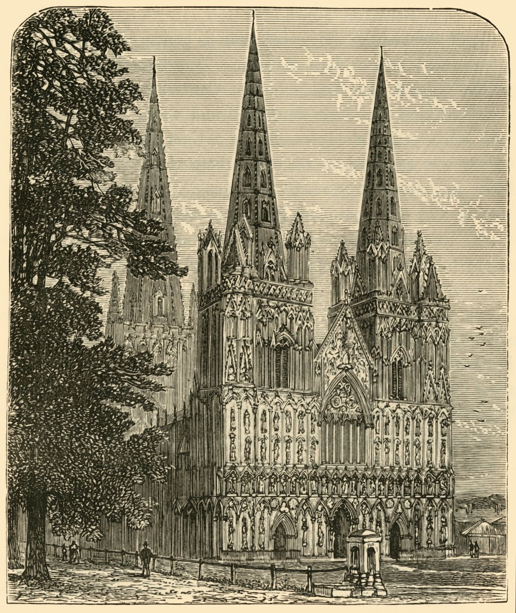 Catedral de Lichfield - Frente Oeste, 1898. de Unbekannt