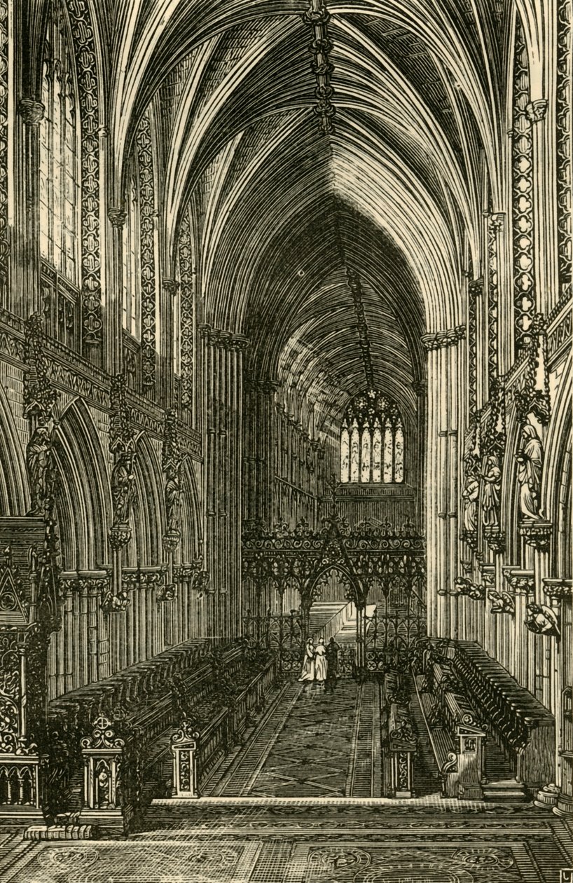 Interior da Catedral de Lichfield, olhando para o oeste, 1898. de Unbekannt