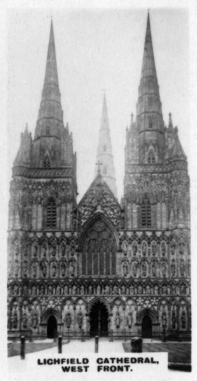 Catedral de Lichfield, frente oeste, Staffordshire, c1920s de Unbekannt