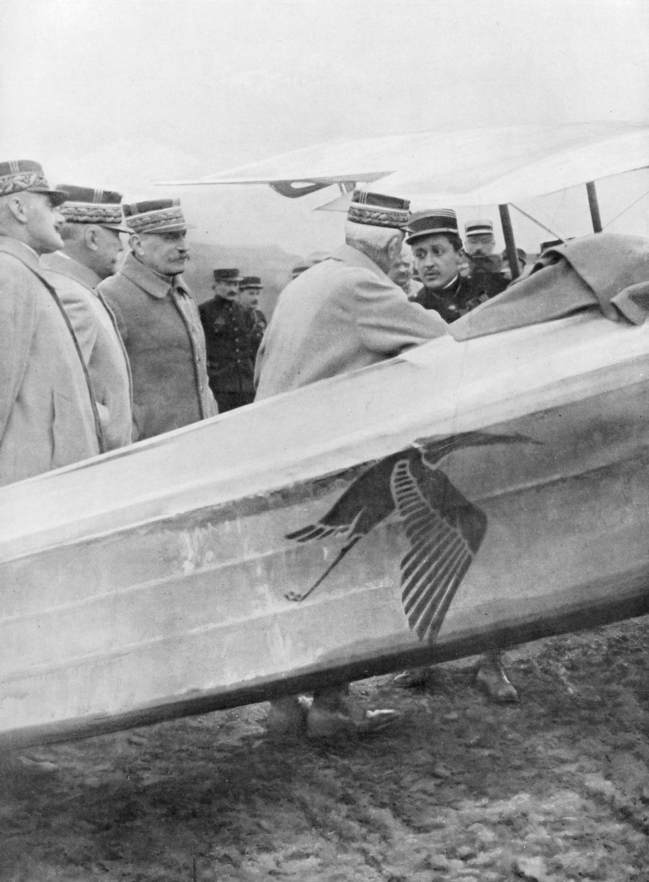 Tenente Georges Guynemer, encontro com generais franceses, 19 de fevereiro de 1917 de Unbekannt