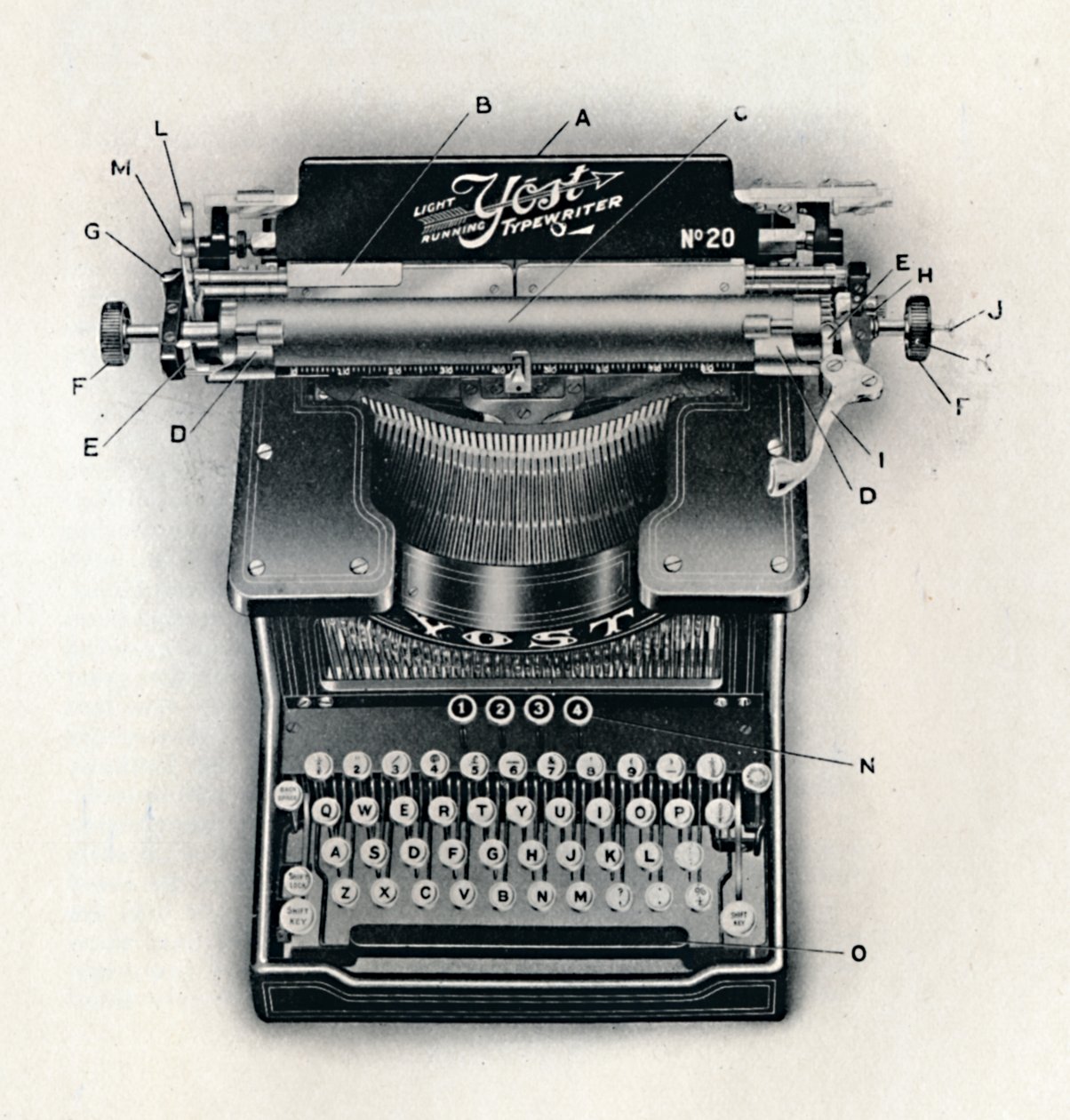 Máquina de escrever leve Yost, 1916 de Unbekannt