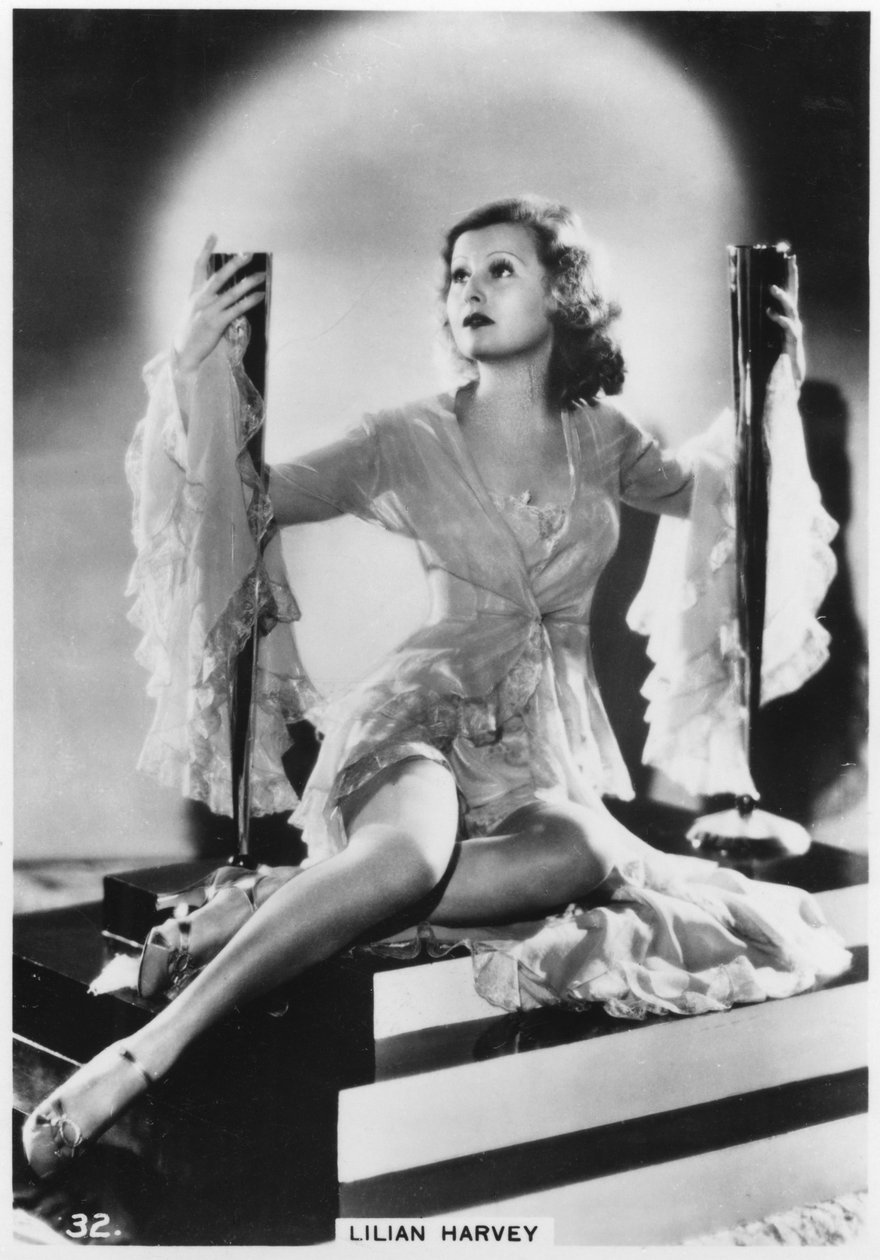 Lilian Harvey, atriz de cinema alemã nascida no Reino Unido, c1938 de Unbekannt