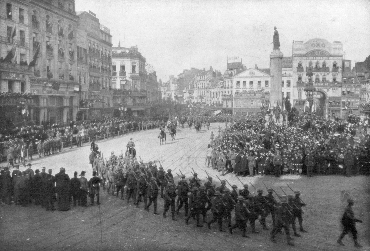 Lille sendo libertado pelo 5º Exército Britânico, França, 17 de outubro de 1918 de Unbekannt