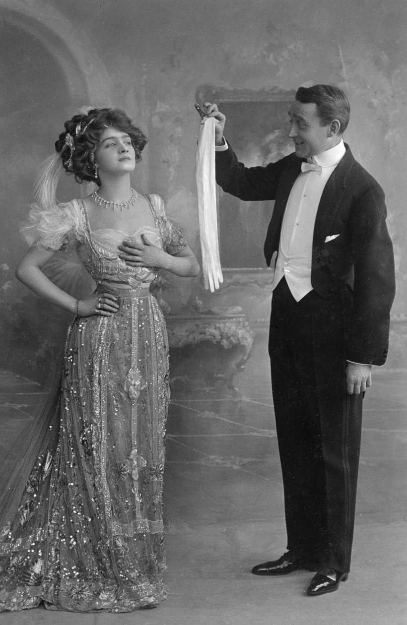 Lily Elsie e Joseph Coyne em A viúva alegre, c1907 de Unbekannt
