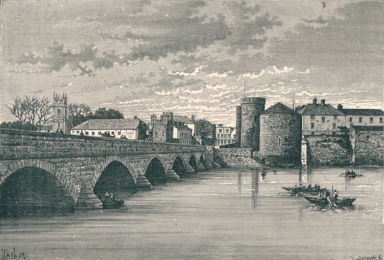 Limerick - Thomond Bridge e King Johns Castle, 1896 de Unbekannt
