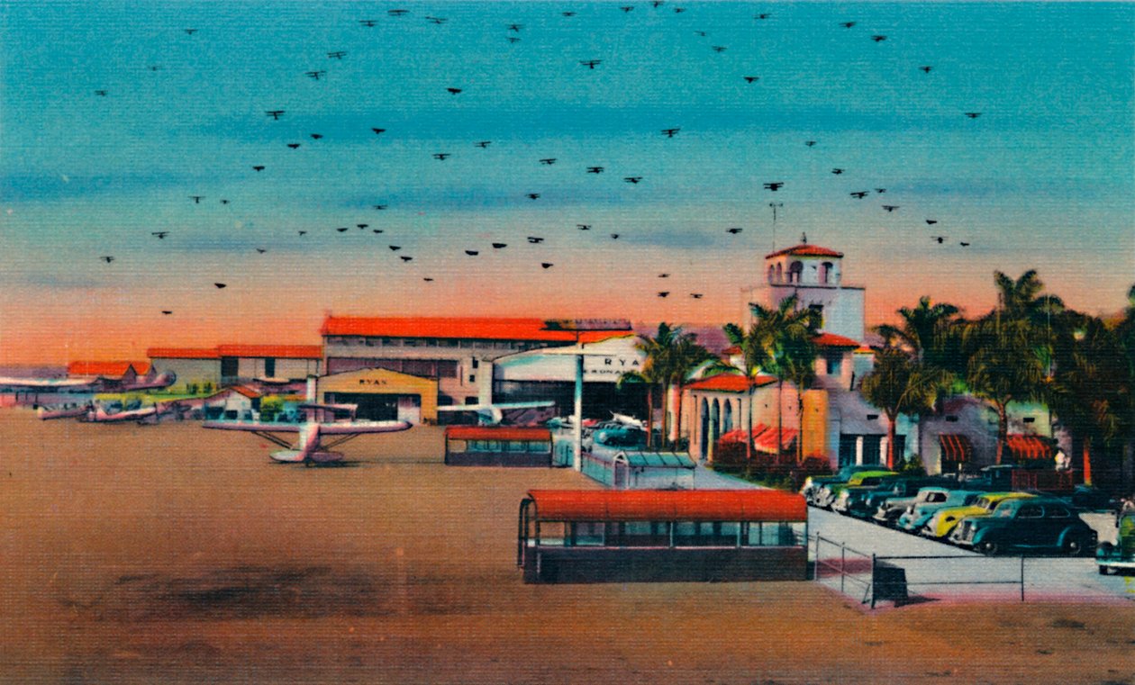 Campo de Lindbergh e edifício da administração. San Diego, Califórnia, c1941 de Unbekannt