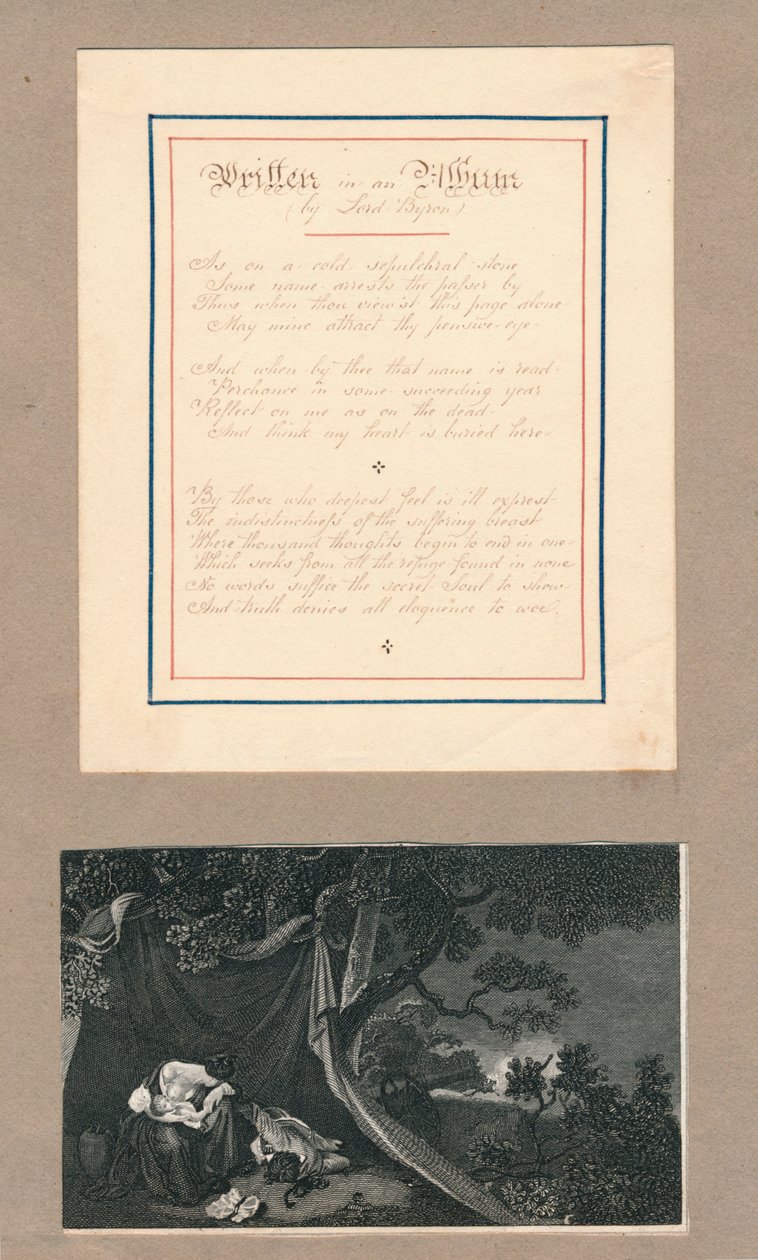 Linhas escritas em um álbum, em Malta, c1812. de Unbekannt