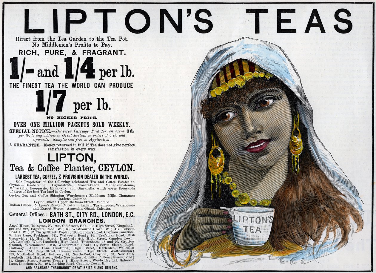 Anúncio dos chás de Liptons, 1893 de Unbekannt