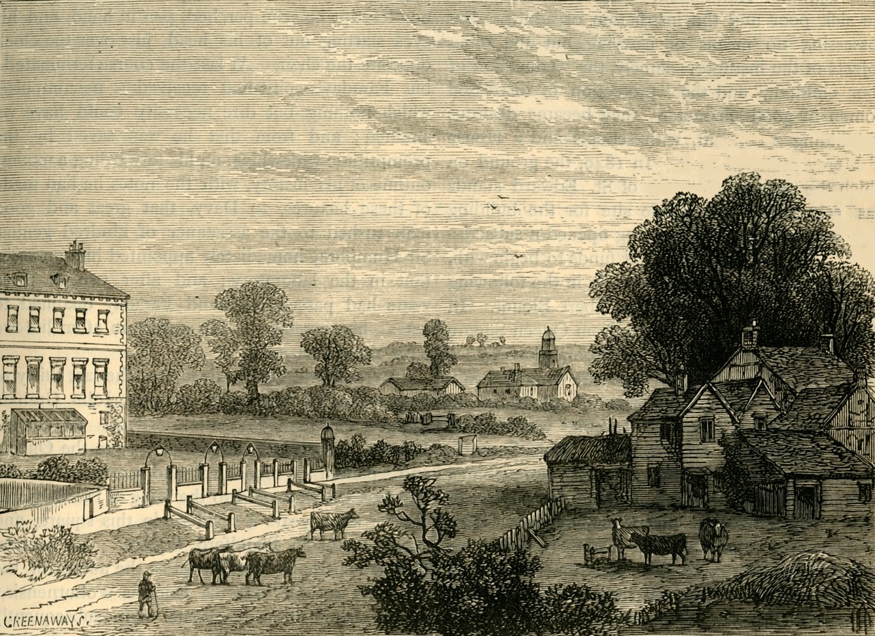 Lisson Green no século XVIII, c1876. de Unbekannt
