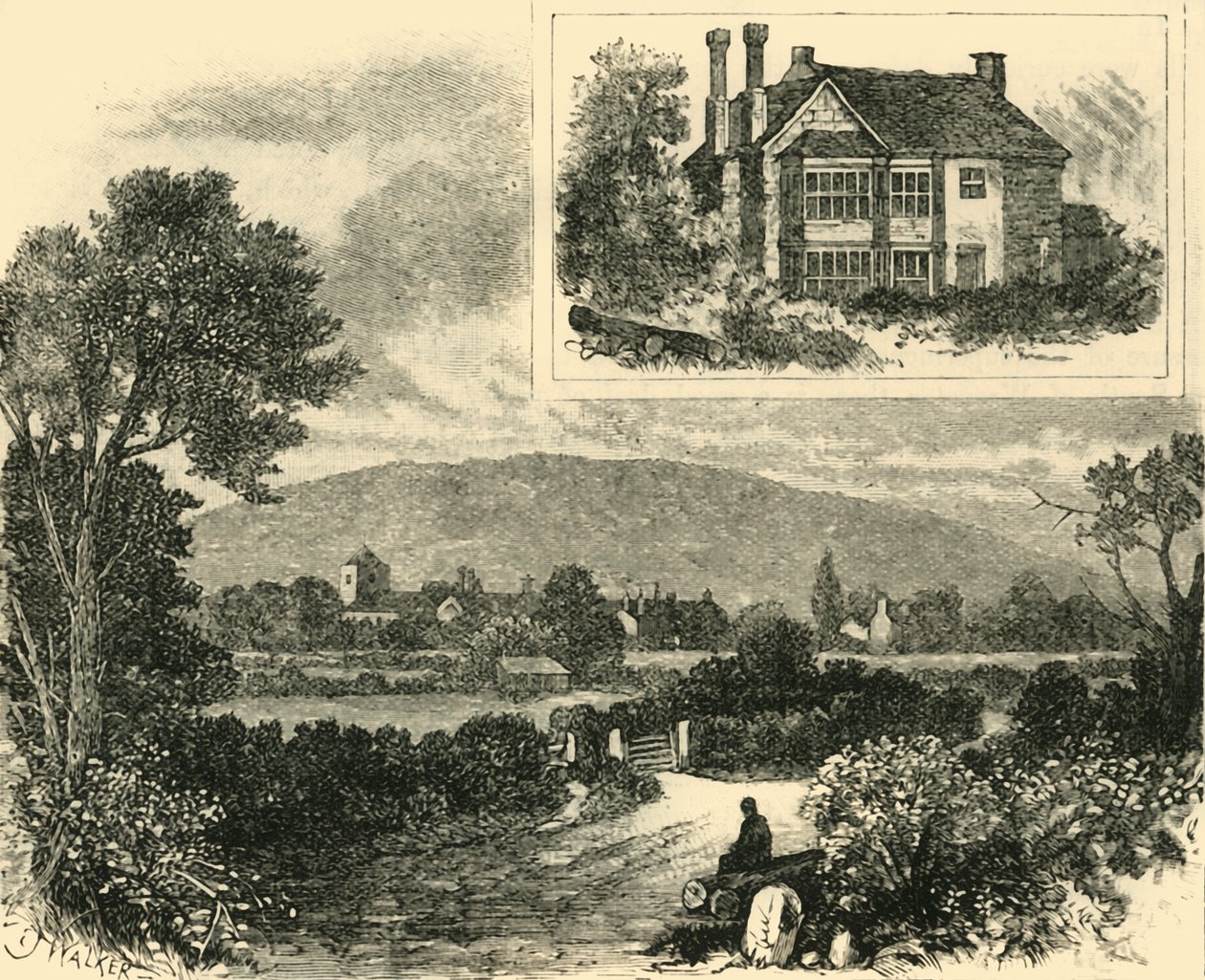 Little Wenlock e os Whekin. O Salão Velho, 1898. de Unbekannt