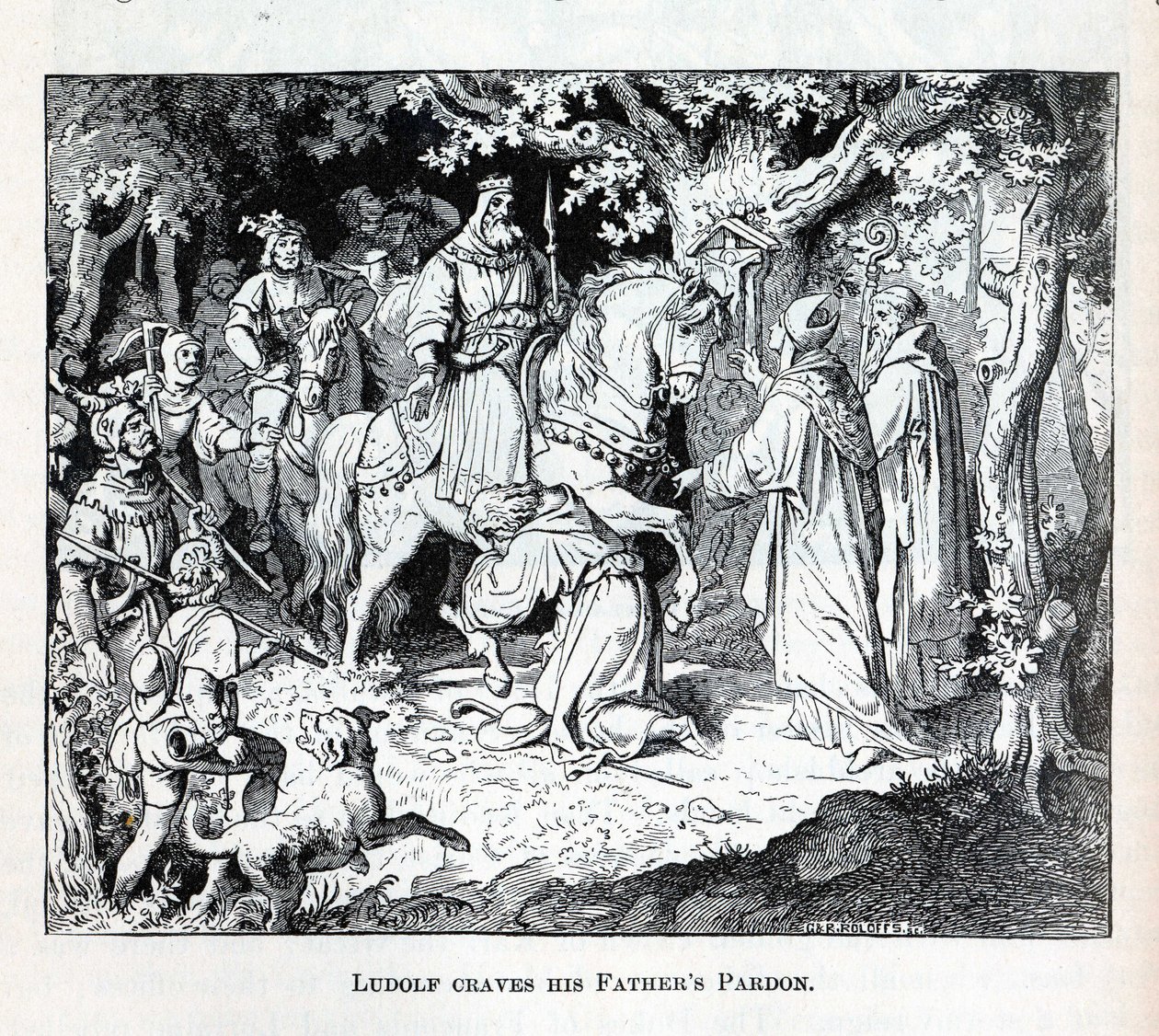 Liudolf anseia por seu pai Perdão, 1882 de Unbekannt