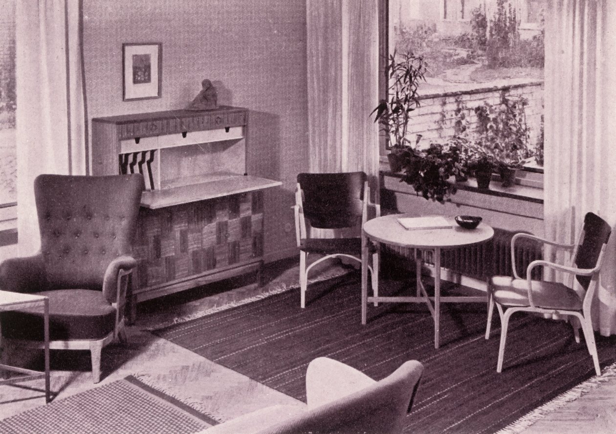 Mobiliário para sala de estar de Carl-Axel Acking, fabricado por AB Svenska Mobelfabrikerna, 1949. de Unbekannt