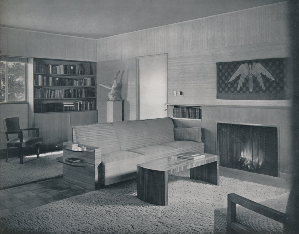 Sala projetada por Honor Easton e Alyne Whalen em uma casa em Los Angeles, 1942 de Unbekannt