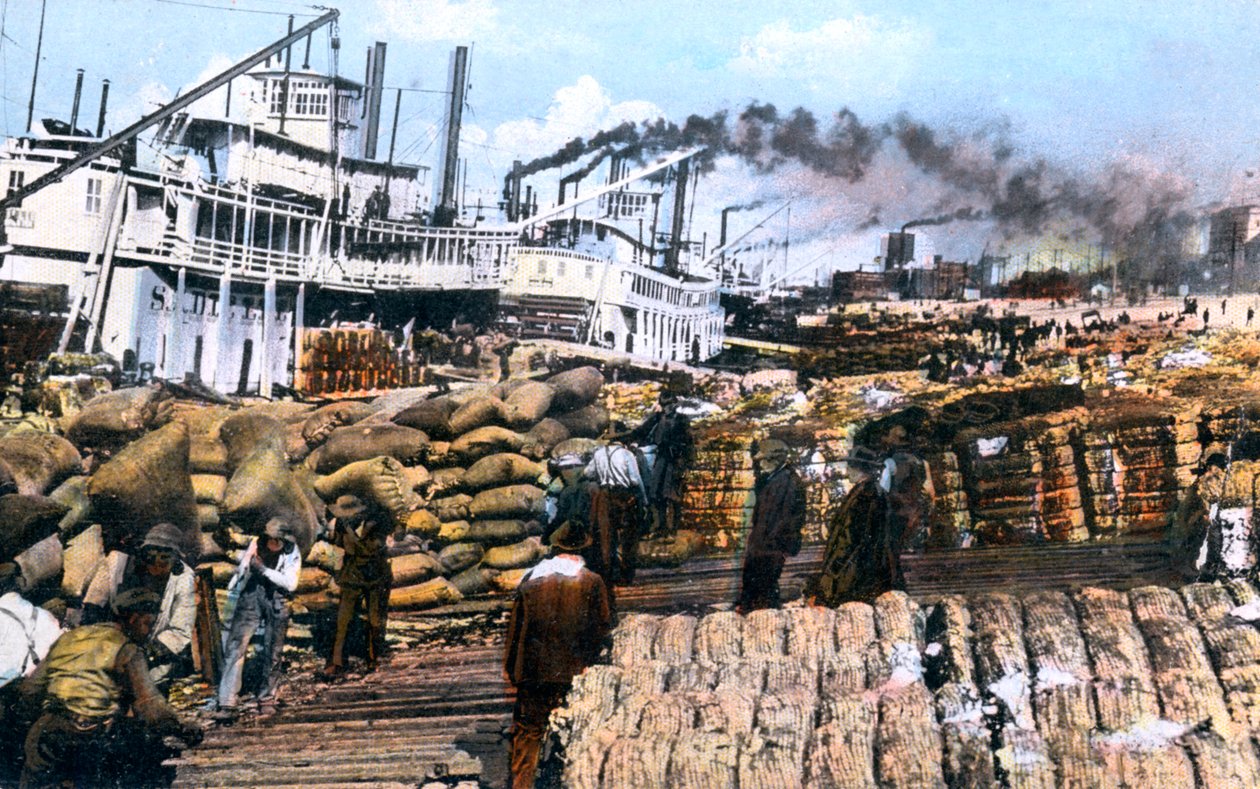 Carregando algodão em um navio, Memphis, Tennessee, EUA, c1900s de Unbekannt