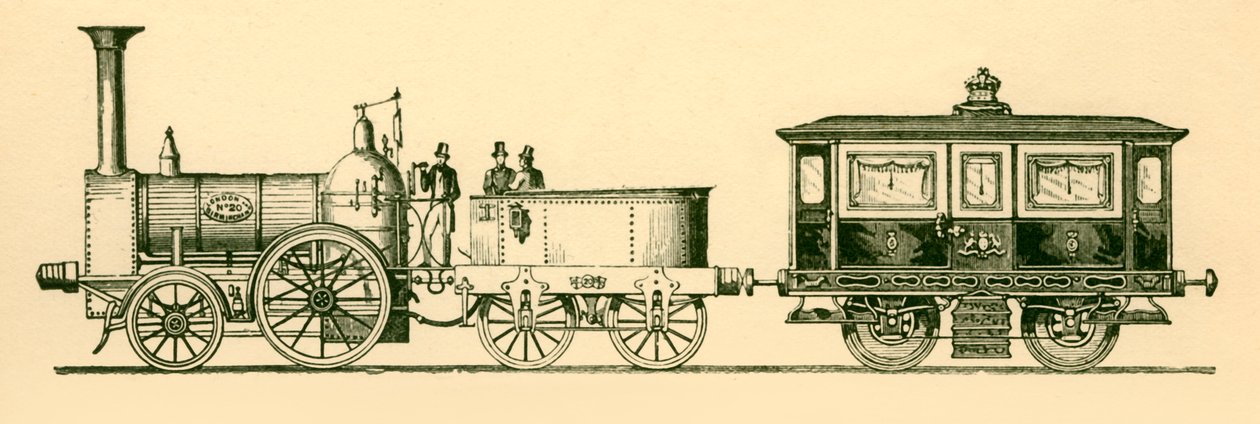 Locomotiva e Royal Bar, Londres e Birmingham Railway, 1843, 1930. de Unbekannt