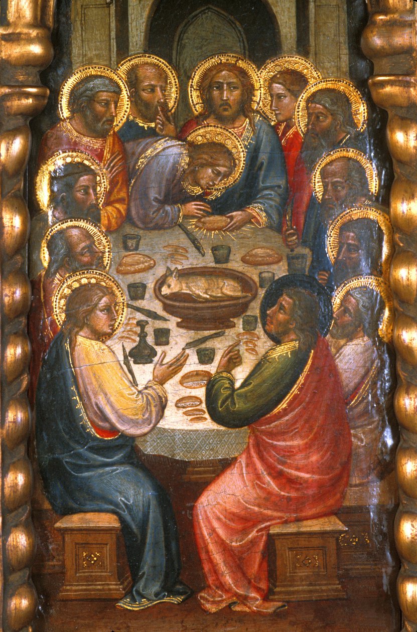 Loire Atlantique N* 089 - Nantes/Musee des Beaux Arts - "La Cene" de Mariotto di Nardo (falecido em 1424) - Primitivo italiano do século XIV de Unbekannt