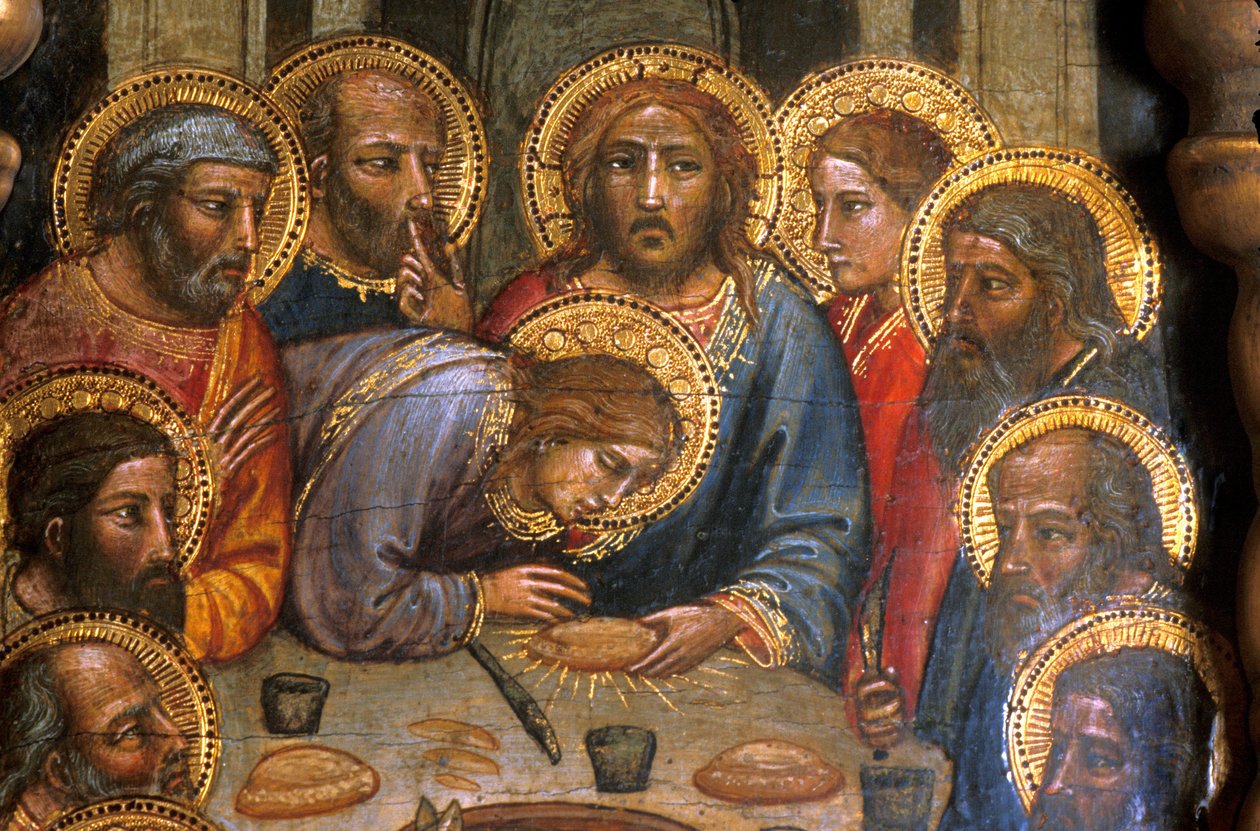 Loire Atlantique N* 090 - Nantes/Musee des Beaux Arts - "La Cene" (detalhe) por Mariotto di Nardo (d. 1424) - Primitivo italiano do século XIV de Unbekannt